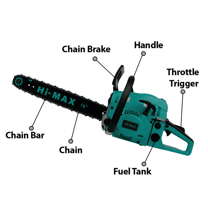 Hi-Max Chainsaw Hi-Max 450MM (18”) 58cc Petrol Chain Saw, IC-058A