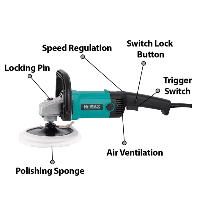 Hi-Max Electric Polisher HI-Max 7 Inch/180 mm Electric Polisher 1200W, 2800 RPM (IC-093)