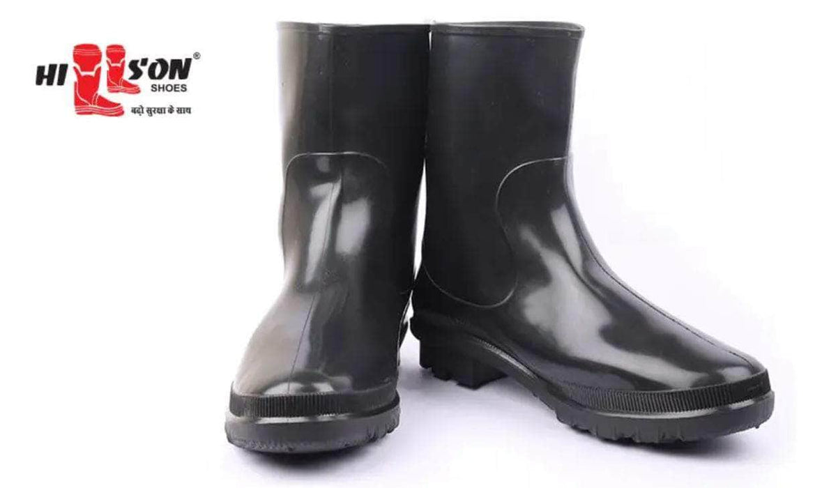 Hillson Safety Shoes Hillson 9 inch Don Black PVC Plain Toe Gumboot