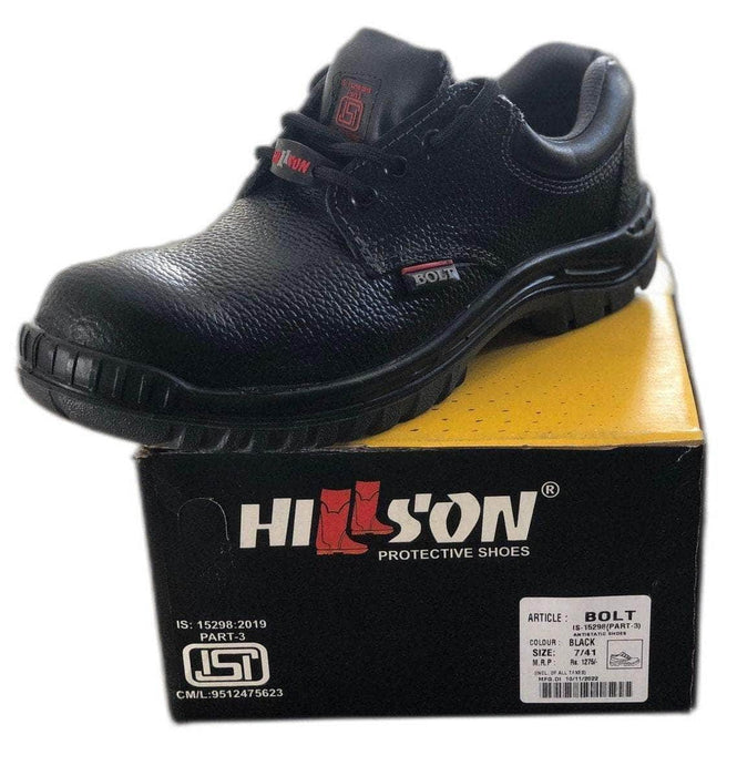 Hillson Safety Shoes Hillson Bolt ISI Approved Steel Toe Leather Safety Shoes