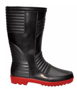 Hillson Gumboot 12Inch Welsafe Plain Toe Dual Density PVC Black & Red