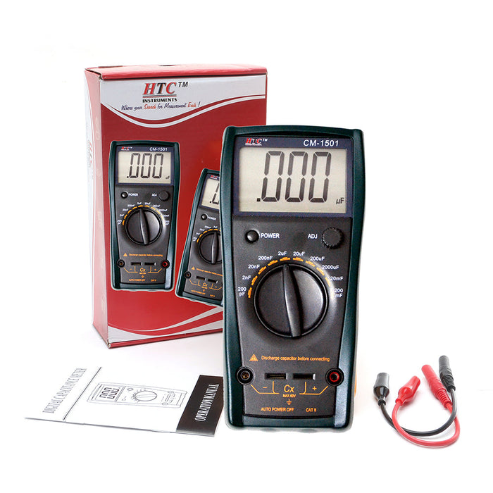 HTC Capacitance Meter HTC CM-1501 3½ Digit 1999 Count Large LCD Capacitance Meter, 200pF-200mF