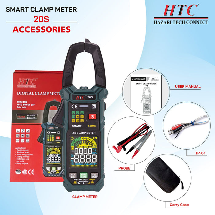 HTC Clamp Meter HTC 3-1/4 Digits 6000 Counts 20S Smart Clamp Meter