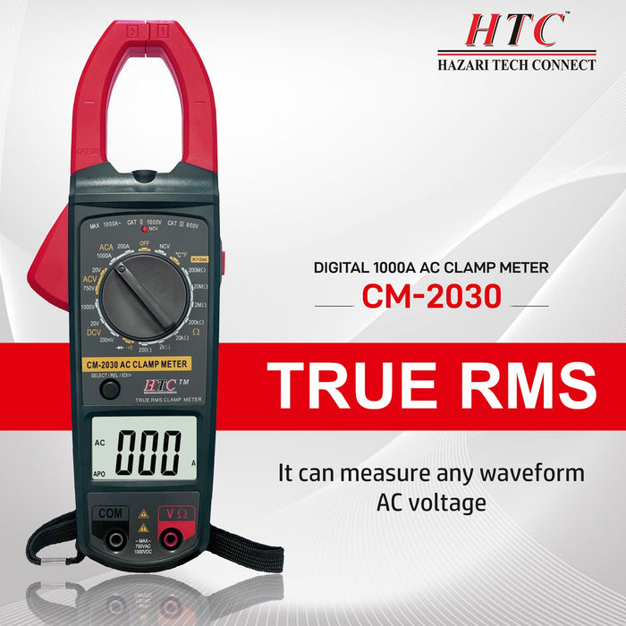 HTC Clamp Meter HTC CM-2030 3½ Digit 1999 Count True RMS AC Clamp Meter