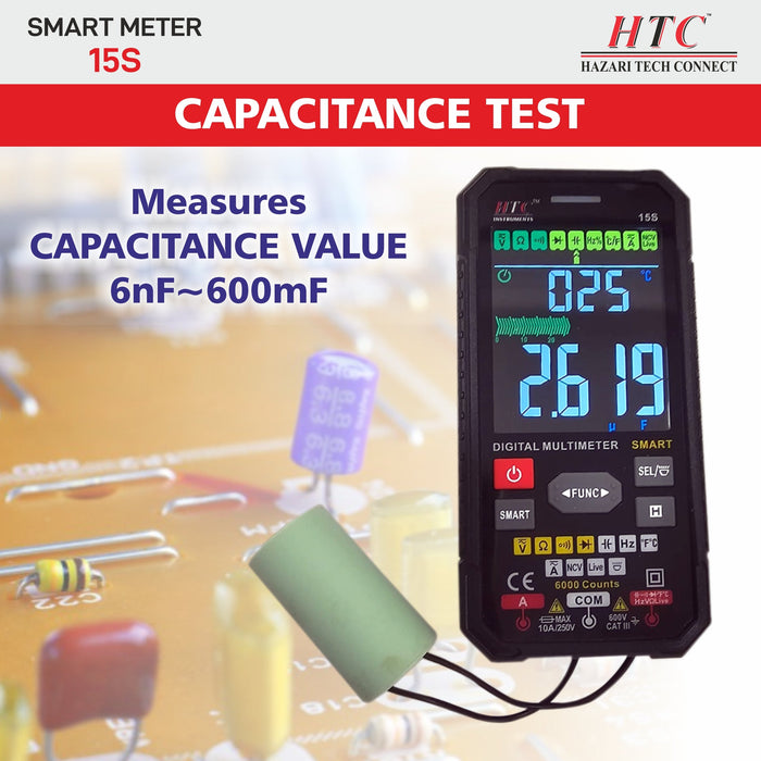 HTC Multimeter HTC 3¾ Digits 5999 Counts True RMS 15S Smart Meter