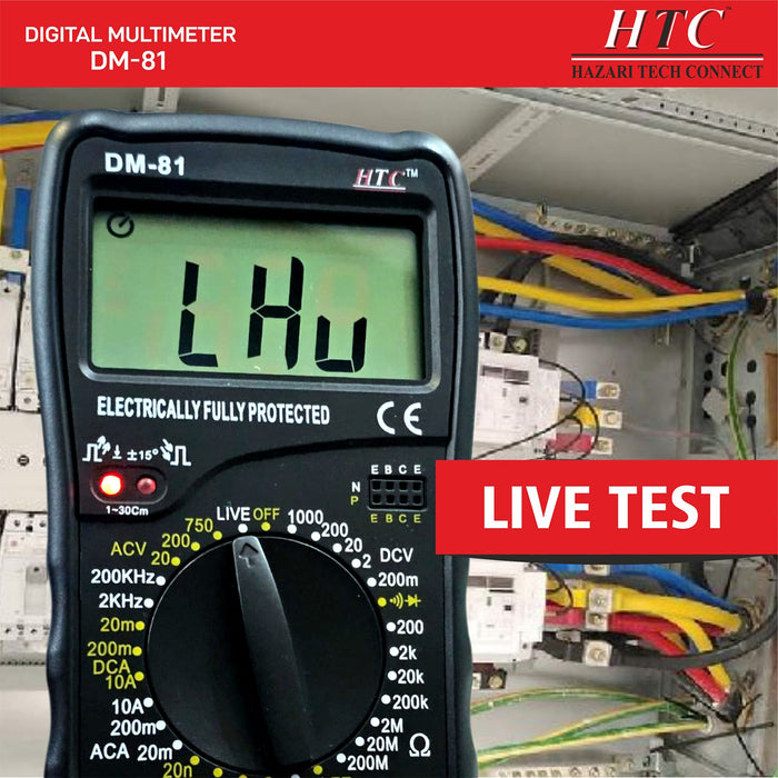 HTC Multimeter HTC DM–81 3½ Digit 1999 Count 20mA-10A True RMS Manual Multimeter