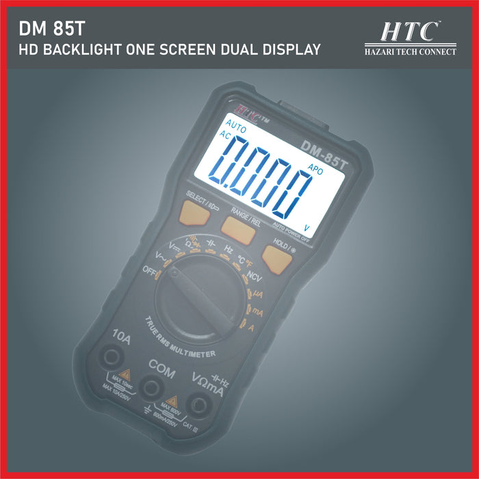 HTC Multimeter HTC DM-85T 3⅚ Digit 5999 Count True RMS 600μA-10A Digit Multimeter