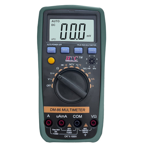 HTC Multimeter HTC DM–86 3½ Digit 1999 Count 200μA-20A True RMS Manual Multimeter with Backlight