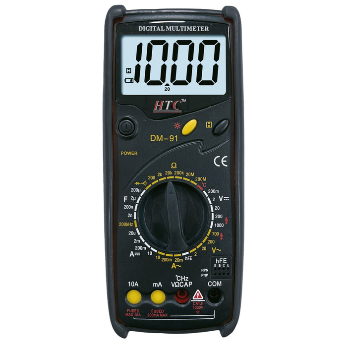 HTC Multimeter HTC DM–91 3½ Digit 1999 Count 20µA-10A True RMS AC/DC Digital Multimeter