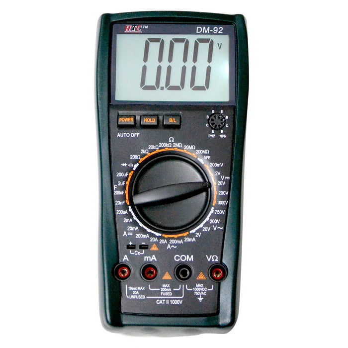 HTC Multimeter HTC DM–92 3½ Digit 1999 Count 20A True RMS AC/DC Digital Multimeter