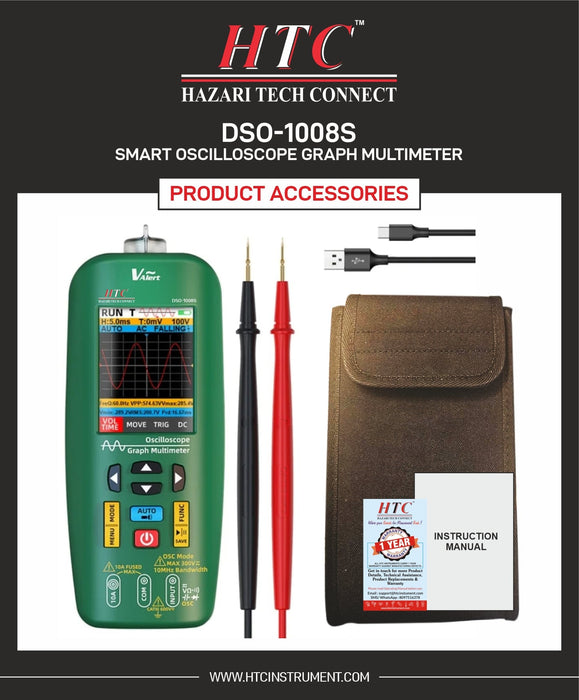 HTC Oscilloscope HTC DSO-1008S 3 IN 1 Smart Oscilloscope Graph Multimeter