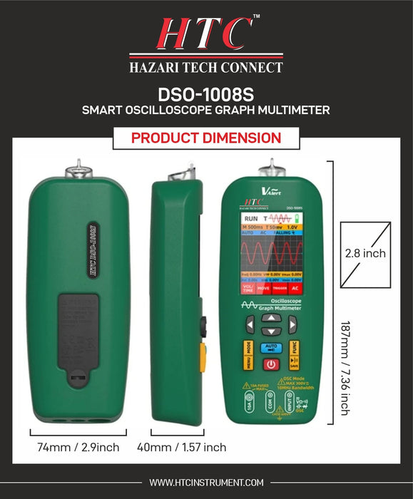 HTC Oscilloscope HTC DSO-1008S 3 IN 1 Smart Oscilloscope Graph Multimeter