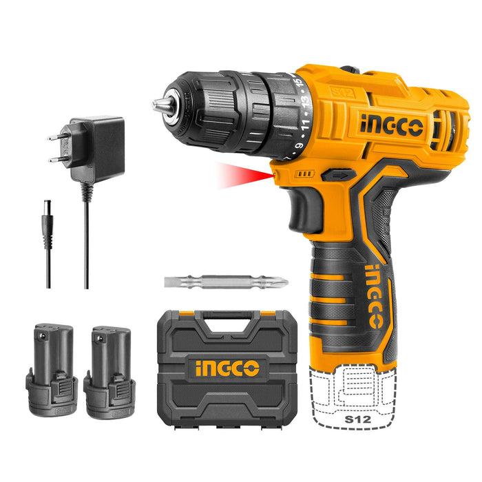 Ingco Cordless Drill INGCO CDLI12208 0.8-10mm Lithium ion Cordless drill 12v