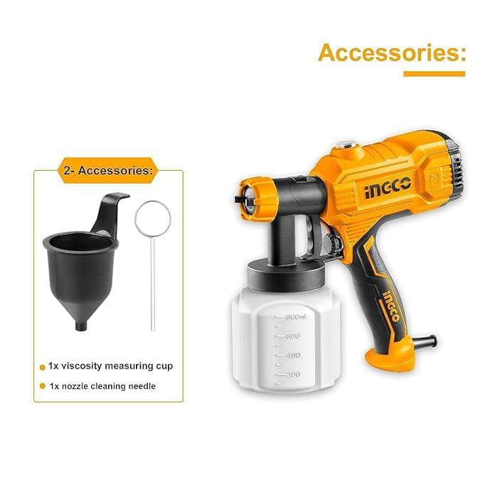 Ingco Spray Gun INGCO 800ml 450W HVLP Electric Paint Spray Gun SPG3508