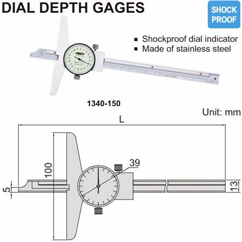 Insize Dial Depth Gauge Insize 0-150MM Dial depth gauge 1340-150