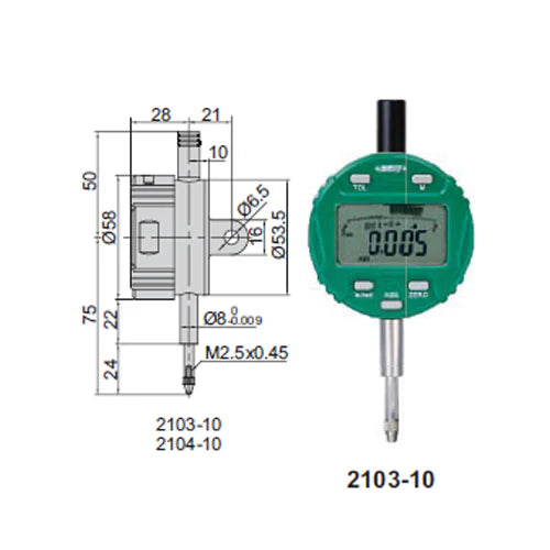 Insize Digital Indicator Insize 0.001-10mm Advanced Digital Indicator, 2103-10