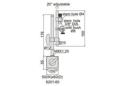 Insize Magnetic Dial Stand Insize 80kgf Magnetic Dial Stand 6202-80 With Fine Adjustment