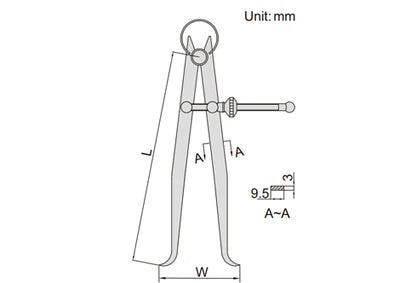 Insize Spring Caliper Insize 150mm Inside Spring Caliper 7261-150