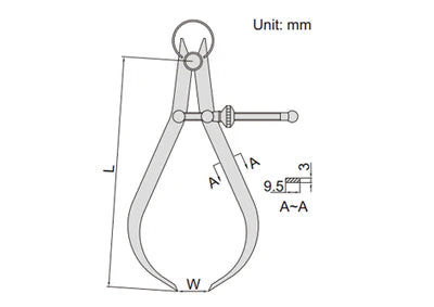 Insize Spring Caliper Insize 150mm Outside Spring Caliper 7262-150