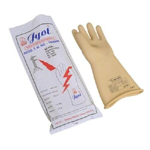 Jyot Electrical Gloves Jyot Rubber Insulating Seamless Electrical Gloves 11kV Pack Of 1 Pair