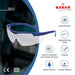 Karam Safety Goggles Karam ES015 Clear: 3-1.2 Lens Scale Polycarbonate Hard-Coated Safety Goggle Blue