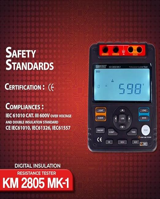 Kusam-Meco Cable Tester Kusam Meco (5KV, 1TΩ) 2805 MK-1 Digital Insulation Resistance Tester