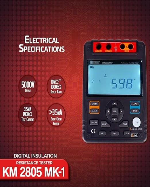 Kusam-Meco Cable Tester Kusam Meco (5KV, 1TΩ) 2805 MK-1 Digital Insulation Resistance Tester