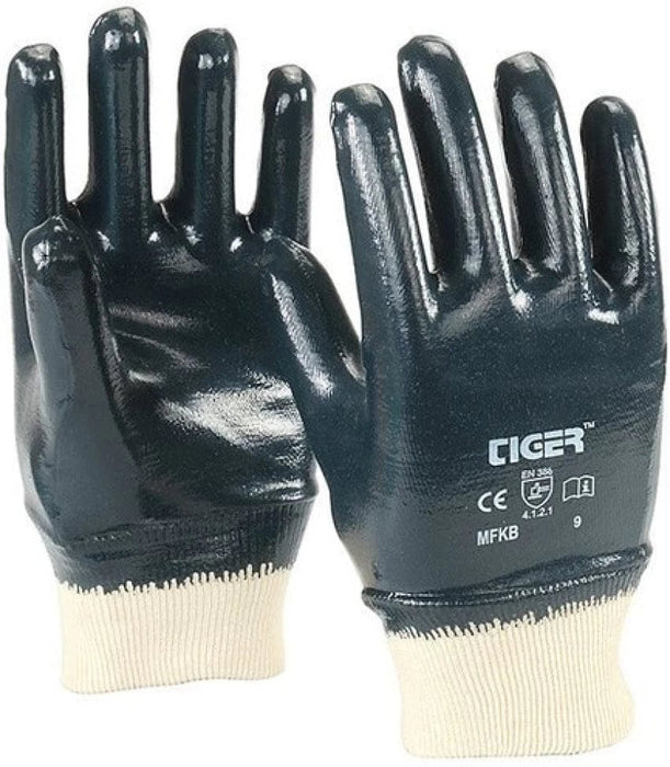 MALLCOM Nitrile Gloves Mallcom (Tiger) Medium Full Nitrile Gloves MFKB Size 10 (Pack of 12)