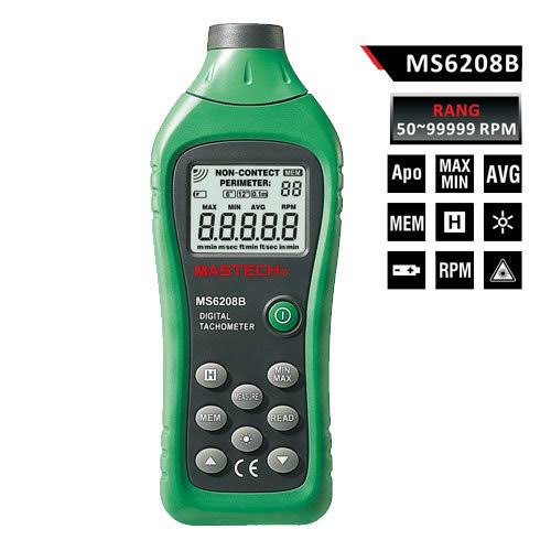 Mastech Tachometer Mastech 50mm~250mm Digital Tachometer MS6208B, ±(0.03%+2)