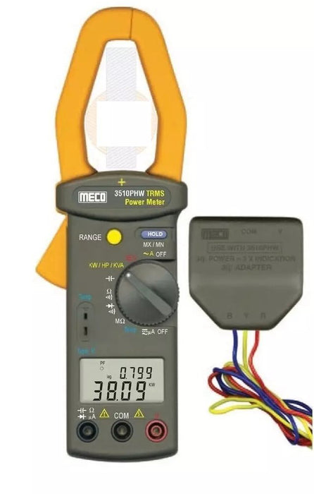 Meco Clamp Meter Meco 3510 PHW-Auto Digital Power Clamp Meter True RMS 999.9 A 600 V