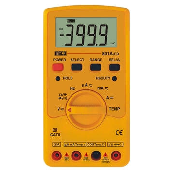 Meco Multimeter Meco 3-3/4 Digit 4000 Count Autoranging Digital Multimeter (Model : 801AUTO)