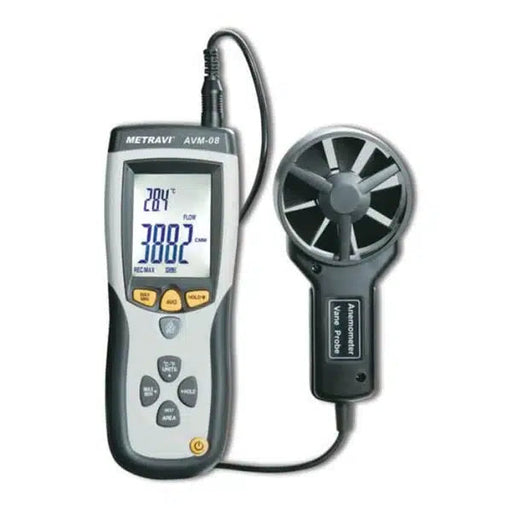 Metravi Anemometer Metravi AVM-08 Thermo-Anemometer with CFM/CMM and built-in Infrared Thermometer