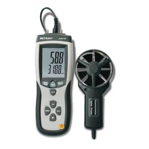 Metravi Anemometer Metravi AVM-09 Thermo Anemometer with CFM CMM and built-in Manometer