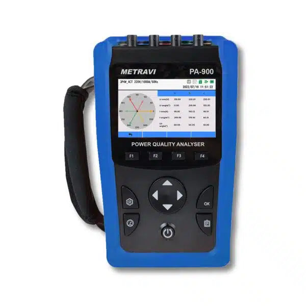 Metravi Power Quality Analyser Metravi PA-900 Portable Power Quality Analyser with CAT III 600V, IP30. RJ45- Ethernet Interface.