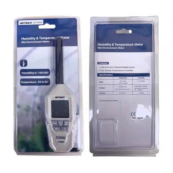 Metravi Temperature and Humidity Meter Metravi Temperature and Humidity Meter ±4% Grey, ET-99TH