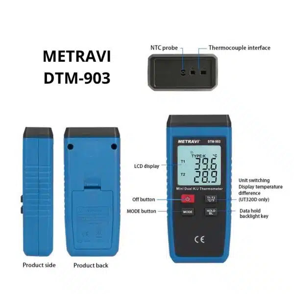 Metravi Thermometer Metravi DTM-903 Single Channel Industrial Thermometer