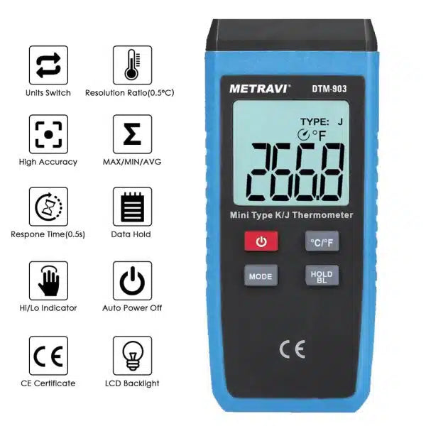 Metravi Thermometer Metravi DTM-903 Single Channel Industrial Thermometer