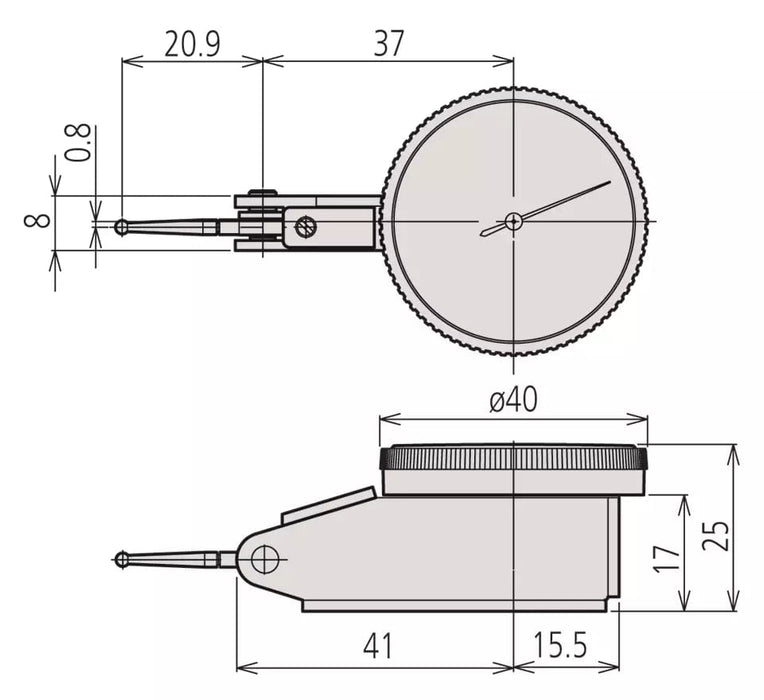 Mitutoyo Dial Indicator 0.8 mm 513-404A