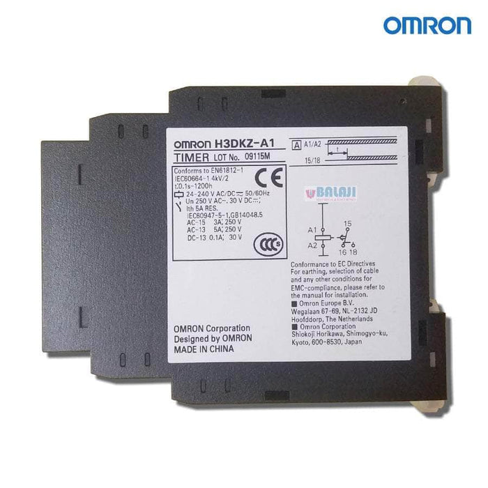 Omron Delay Timer Omron H3DKZ-A1 On-Delay Timer SPDT Relay output Time : 0.1 Sec ~ 1200 Hrs