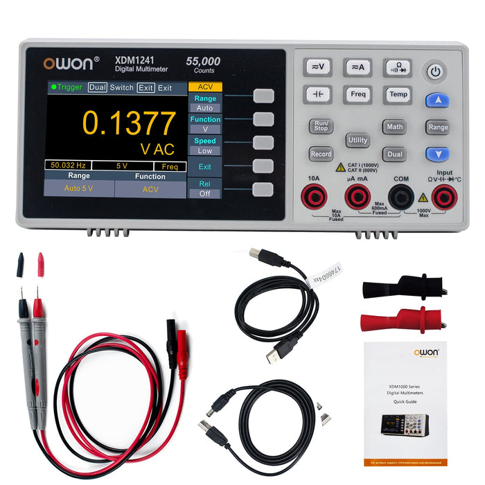 Owon Benchtop Multimeter Owon XDM1241 TRMS 4½ Digit Benchtop Multimeter battery powered with USB Interface