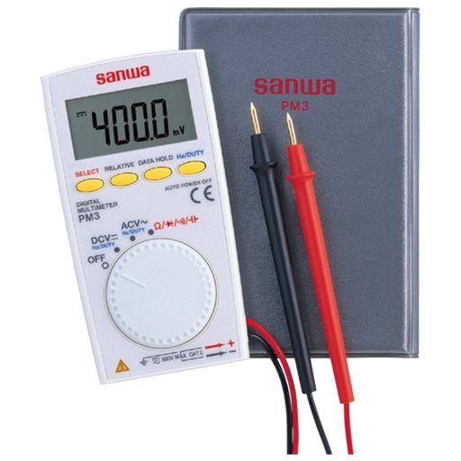 Sanwa Japan Digital Multimeter Sanwa 4000 Counts 500V 40MΩ Pocket Digital Multimeter PM3