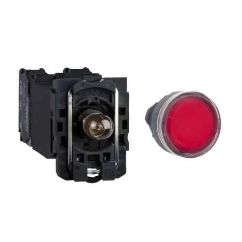 Schneider Illuminated Round Push Button Schneider Harmony XB5AW34M2N 230V 22mm Red 1NC LED Illuminated Round Push Button