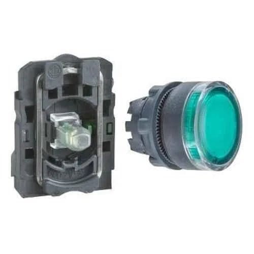 Schneider Push Button Schneider Harmony 22mm Green Illuminated Flush LED Type Round Push Button XB5AW33M1N