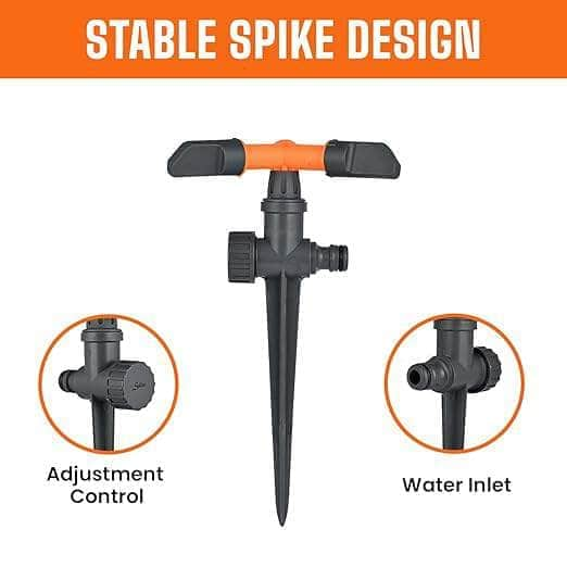 Spanco Agro & Garden Irrigation Falcon-Spanco 3 Arm Lawn Sprinkler Wide Area Coverage Adjustable Rotating Water Nozzle for Garden Lawn Watering Sprayer Irrigation,SP-1010