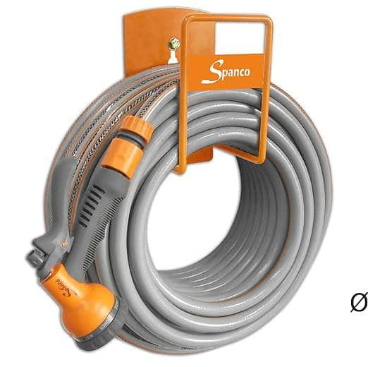 Spanco Agro & Garden Irrigation Falcon-Spanco Hose Pipe Set | Includes 30 meter Hose Pipe, Hose Hanger, Nozzle, Connector, Adaptor & Water stop Connector | Pipe for Garden, Home and Washing (30 meter)