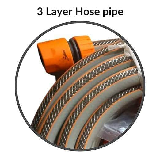 Spanco Agro & Garden Irrigation Falcon-Spanco Hose Pipe Set | Includes 30 meter Hose Pipe, Hose Hanger, Nozzle, Connector, Adaptor & Water stop Connector | Pipe for Garden, Home and Washing (30 meter)