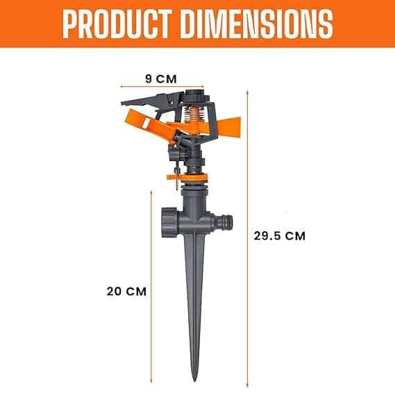 Spanco Agro & Garden Irrigation Falcon-Spanco SP-1030 Impulse Sprinkler with Spike 24m Diameter Area Coverage Adjustable Rotating Water Nozzle for Garden Lawn Watering Sprayer Irrigation