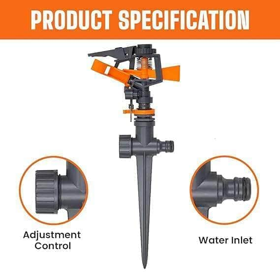 Spanco Agro & Garden Irrigation Falcon-Spanco SP-1030 Impulse Sprinkler with Spike 24m Diameter Area Coverage Adjustable Rotating Water Nozzle for Garden Lawn Watering Sprayer Irrigation