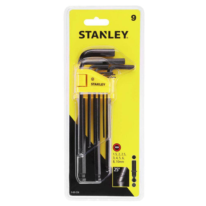 Stanley 9Pcs Hex Key Set Metric L/ARM BALL, 69-256