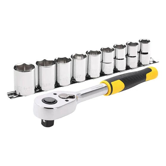 Stanley Ratchet Set Stanley 1/2 Inch (11PC) 12DR Pear Head Metric Ratchet Set (STMT45501)